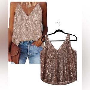 New!! Oversized fit small Pink sequin top from Loft NWT